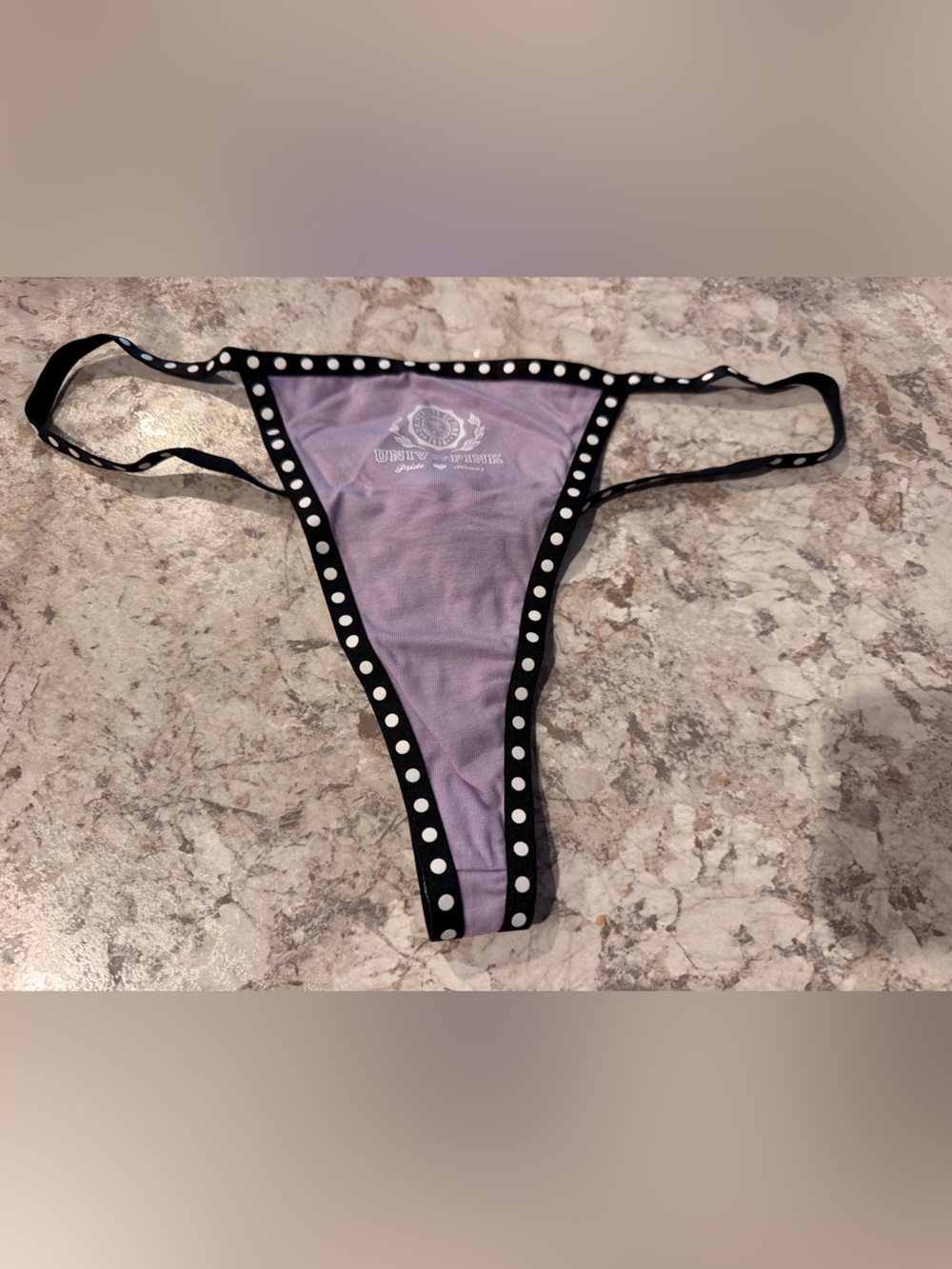 VS PINK Cotton Ultra Low Rise Thong Panty NWT Large